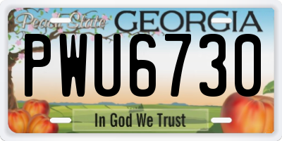 GA license plate PWU6730