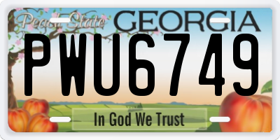 GA license plate PWU6749
