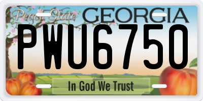 GA license plate PWU6750