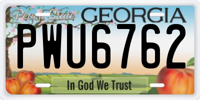 GA license plate PWU6762