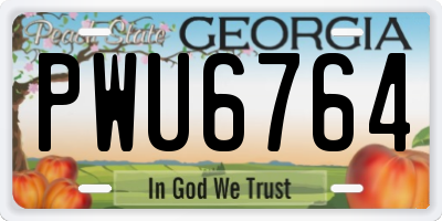 GA license plate PWU6764