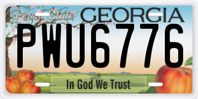 GA license plate PWU6776