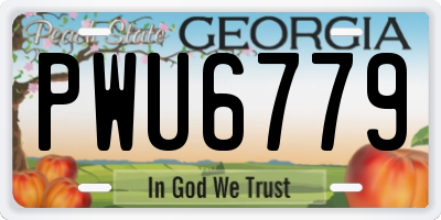 GA license plate PWU6779