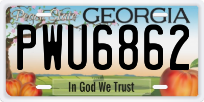 GA license plate PWU6862