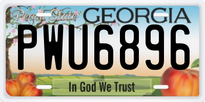 GA license plate PWU6896