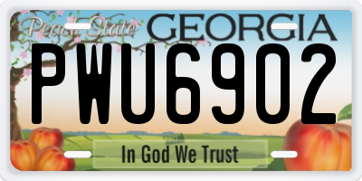 GA license plate PWU6902
