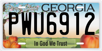GA license plate PWU6912