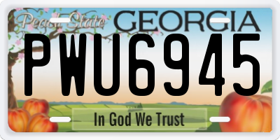 GA license plate PWU6945