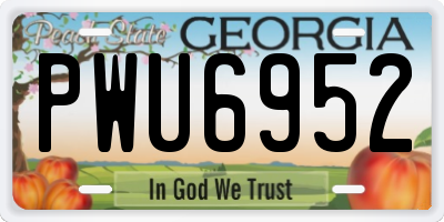 GA license plate PWU6952
