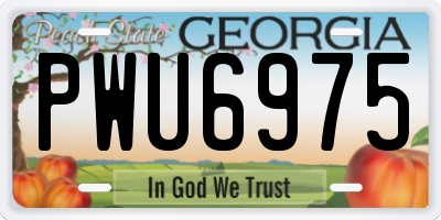 GA license plate PWU6975
