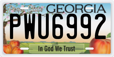 GA license plate PWU6992