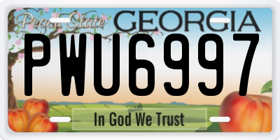 GA license plate PWU6997