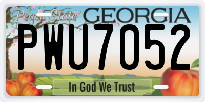 GA license plate PWU7052