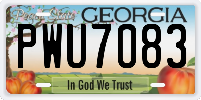 GA license plate PWU7083