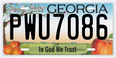 GA license plate PWU7086