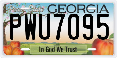 GA license plate PWU7095