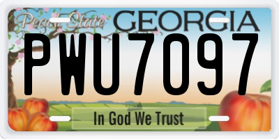GA license plate PWU7097