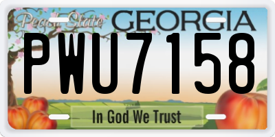 GA license plate PWU7158
