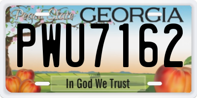 GA license plate PWU7162