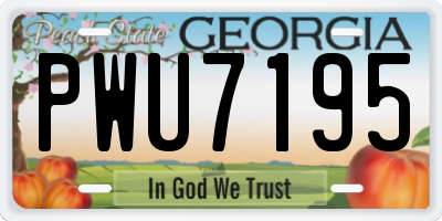 GA license plate PWU7195