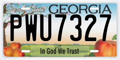 GA license plate PWU7327