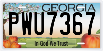 GA license plate PWU7367