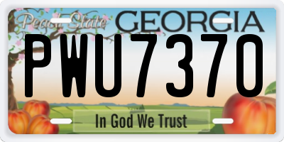GA license plate PWU7370