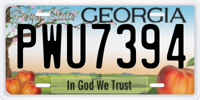 GA license plate PWU7394