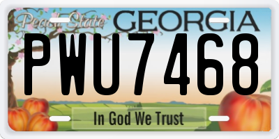 GA license plate PWU7468