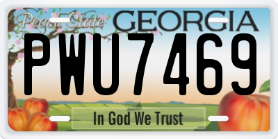 GA license plate PWU7469