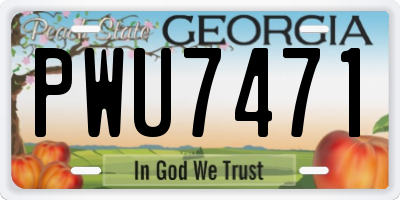GA license plate PWU7471