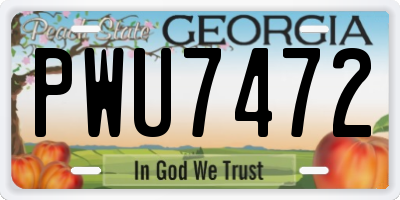 GA license plate PWU7472