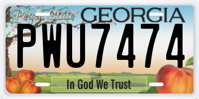 GA license plate PWU7474