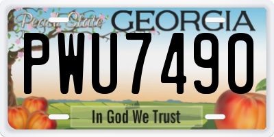 GA license plate PWU7490