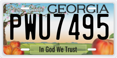 GA license plate PWU7495