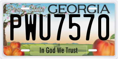 GA license plate PWU7570
