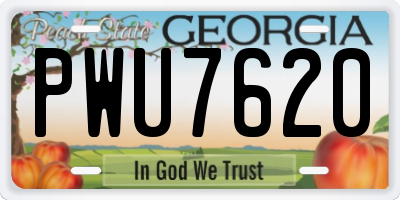 GA license plate PWU7620