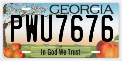GA license plate PWU7676