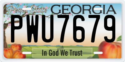 GA license plate PWU7679