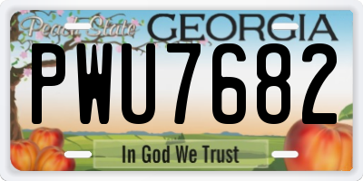 GA license plate PWU7682