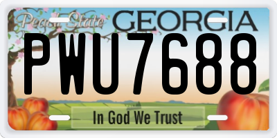 GA license plate PWU7688