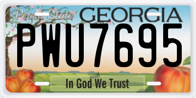 GA license plate PWU7695