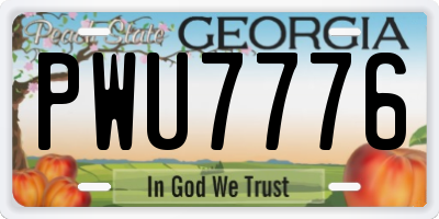 GA license plate PWU7776