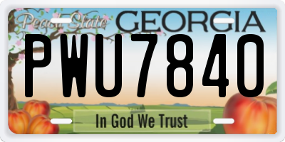 GA license plate PWU7840
