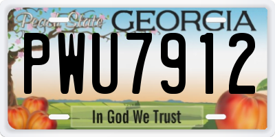 GA license plate PWU7912
