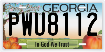 GA license plate PWU8112