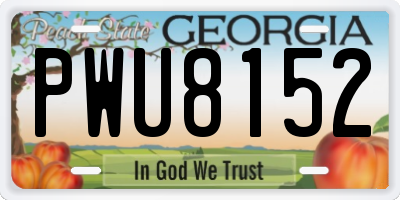 GA license plate PWU8152