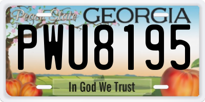 GA license plate PWU8195