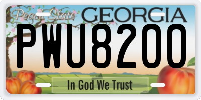GA license plate PWU8200