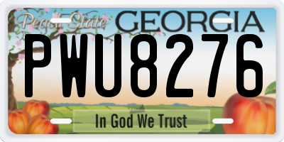 GA license plate PWU8276
